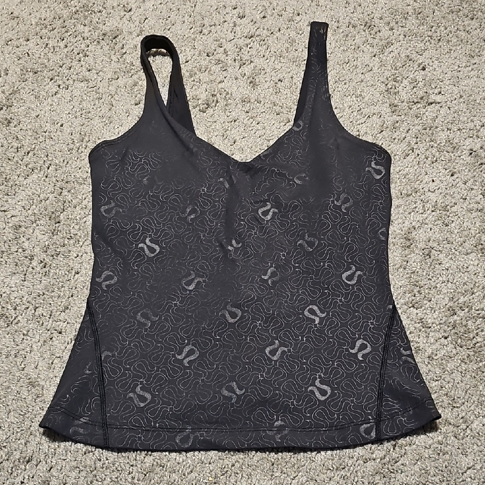 Lululemon Align Waist-Length Tank Top Yogo Emboss Black Size 4